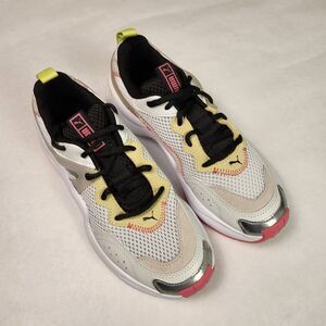 Womens Puma Sneaker Rise Contrast Metallic White Fizzy Yellow (Size:6.5)